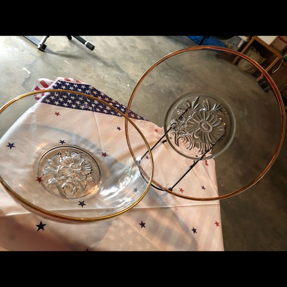 2-pc Vintage Gold Trim “Camilla” MCM Glassware Set - Picture 2 of 15